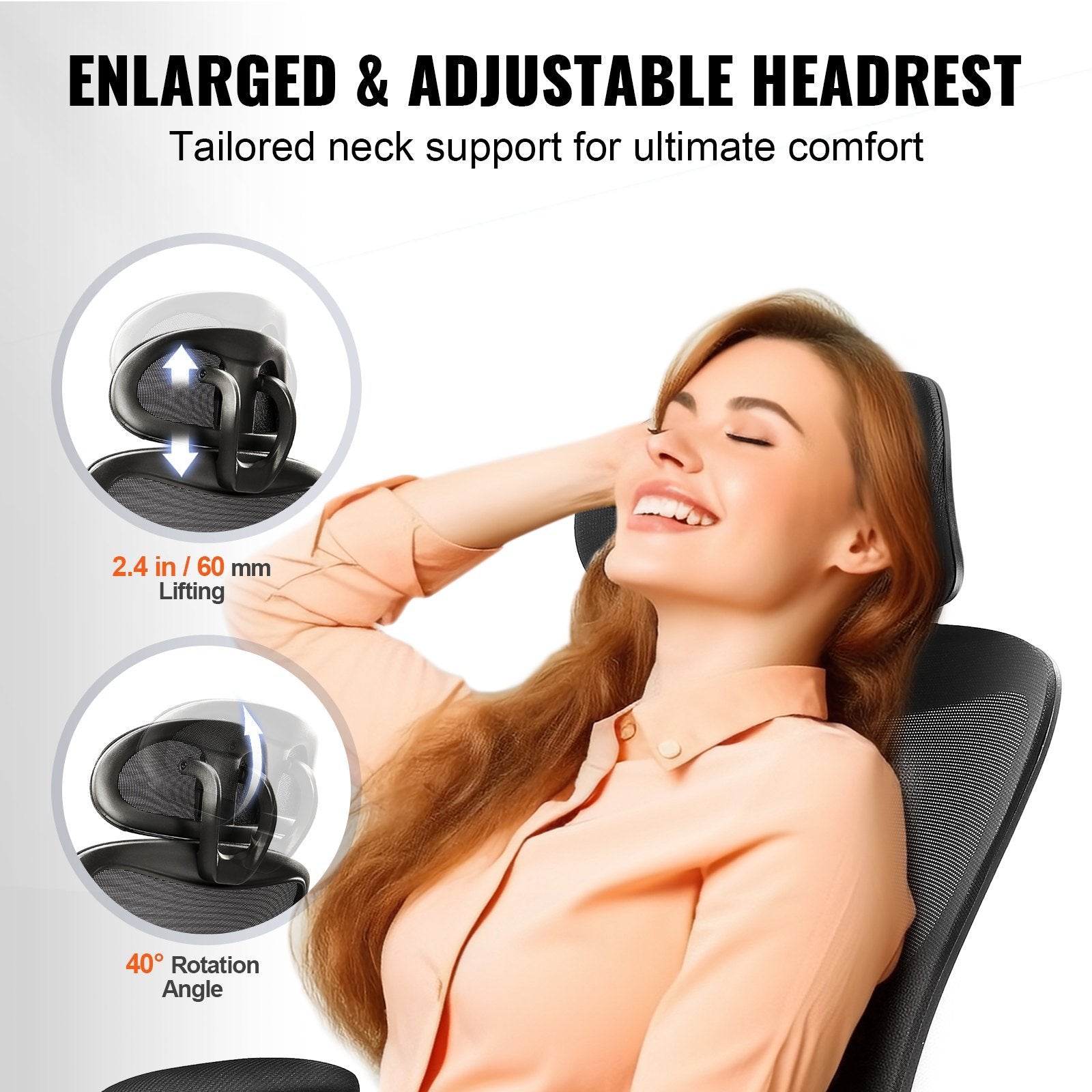 Ergonomic Desk Chair With Adjustable Headrest for the Office