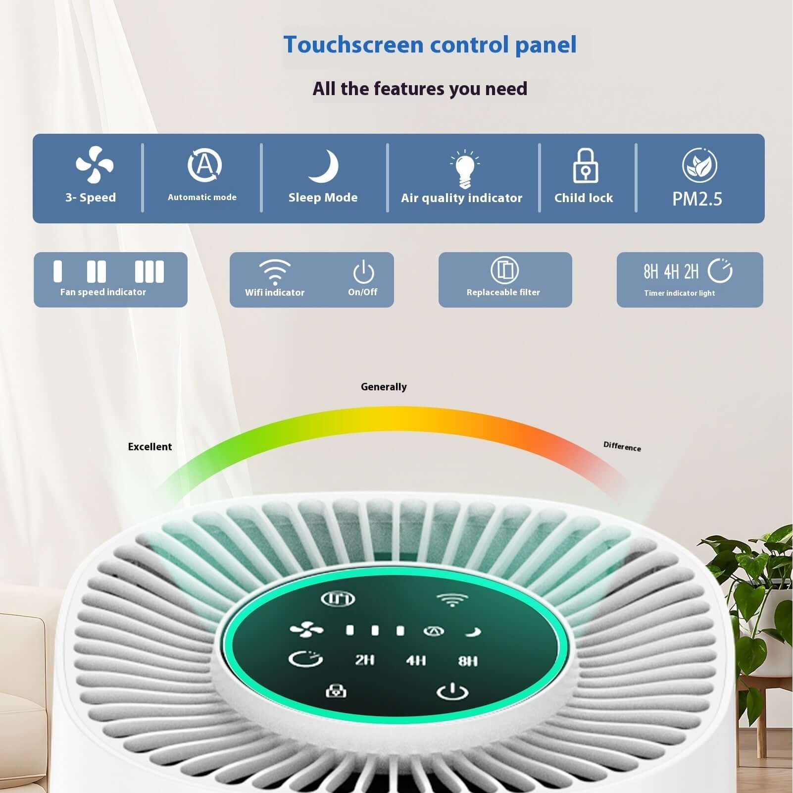 Wifi Air Purifier with Smart App Control