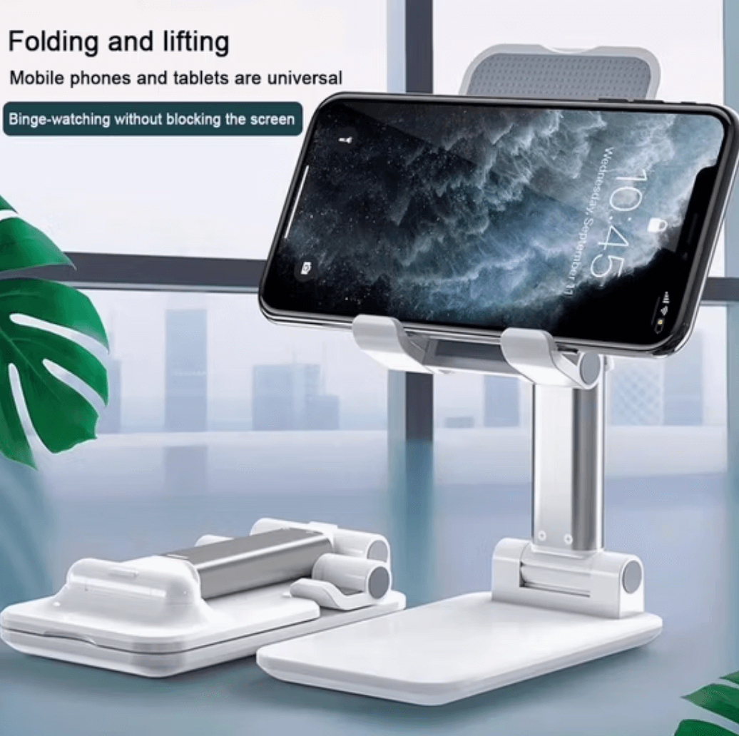 Foldable Phone Holder Stand for Office Desk with adjustable design for convenience and comfort.